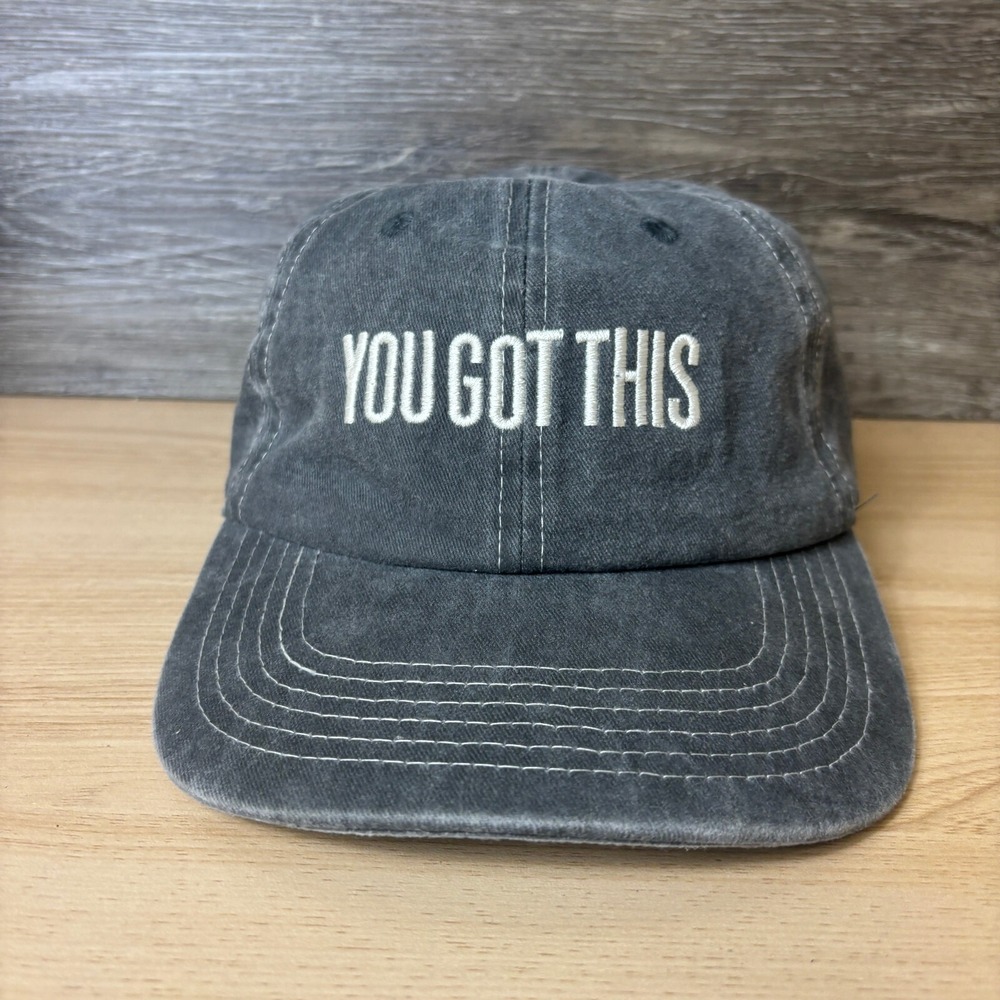 You‎ Got This Hat Cap Strap Back Womens Gray Black Vintage Wash Adjustable